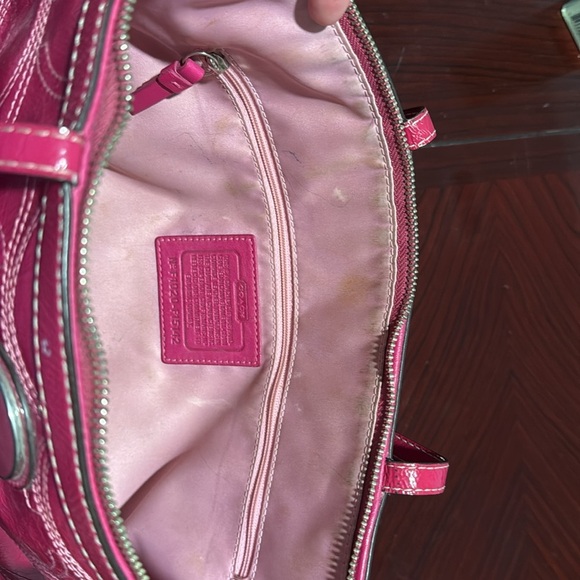 Coach HOT GIRL Pink Patent Leather Signature C Stitch Tote (Style #F15142) - Picture 13 of 16